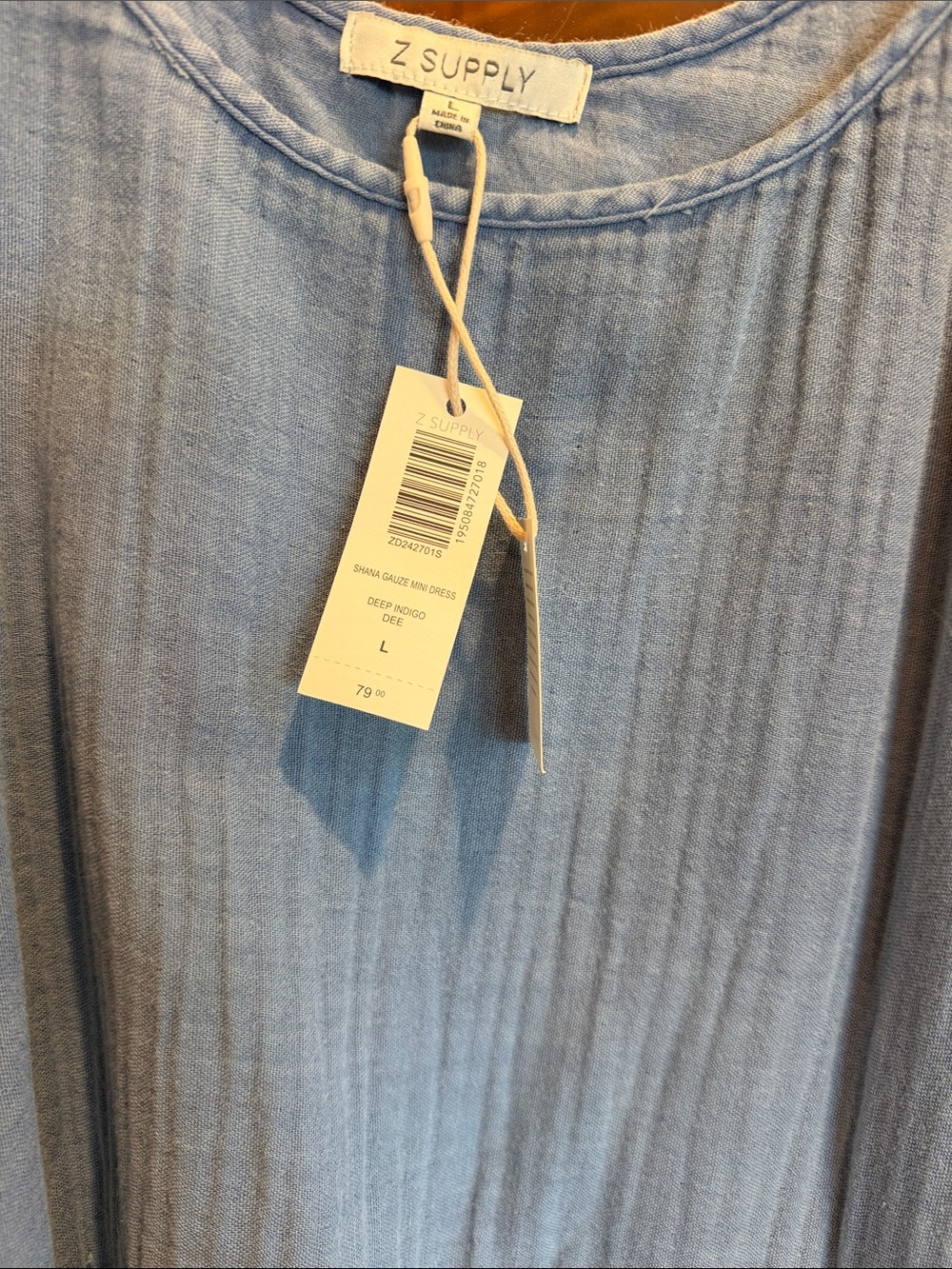Z Supply Pale Blue A-Line Mini Dress - Picture 2 of 2